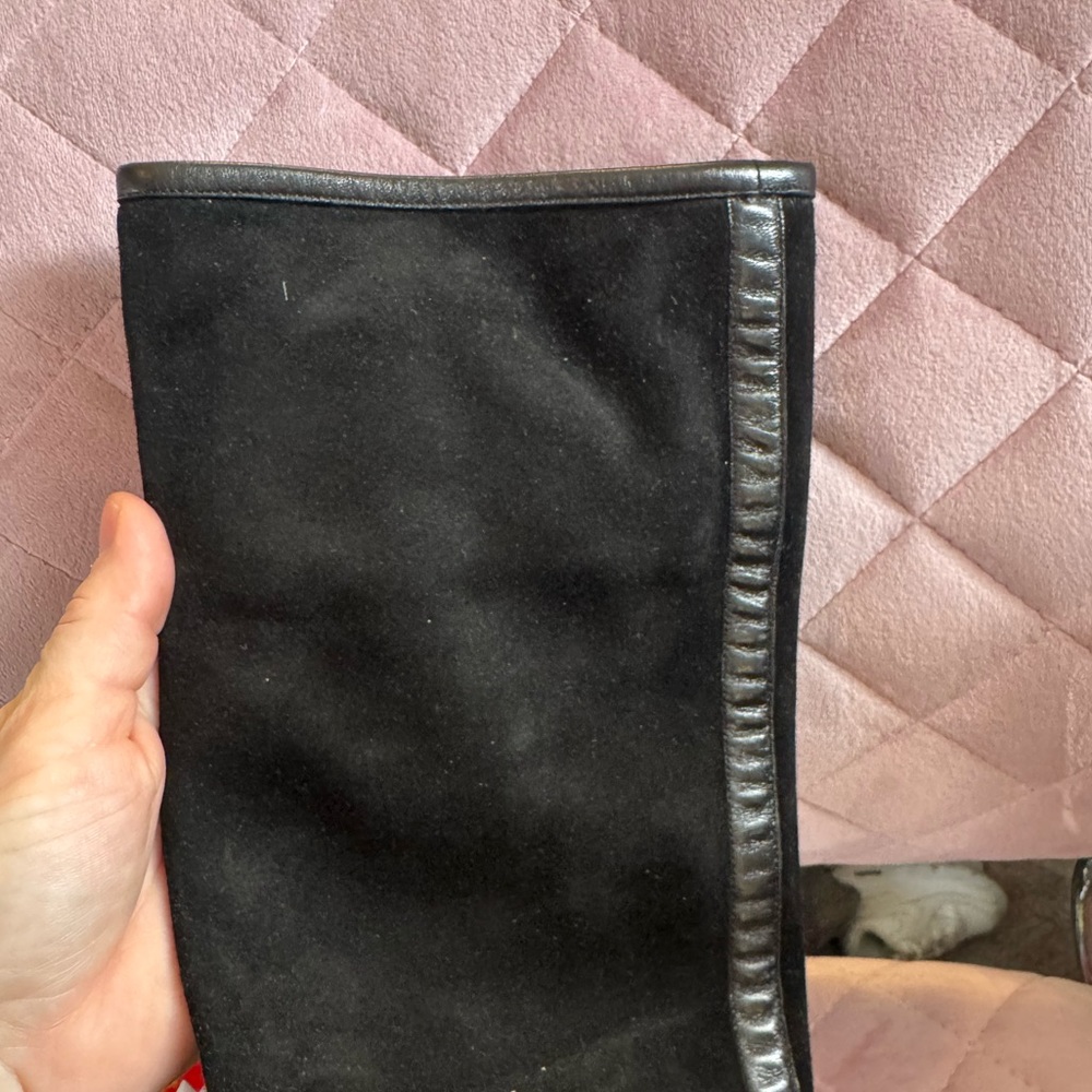 *NEW* LORO PIANA TOWER BRIDGE BLACK SUEDE LEATHER TALL BOOT - Picture 6 of 12